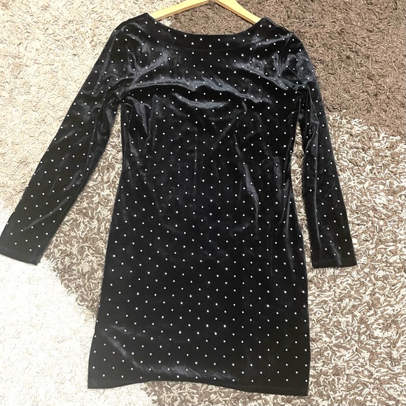 H&M Studded Rhinestone Long Sleeves Short Bodycon Dress Size M - Picture 4 of 13